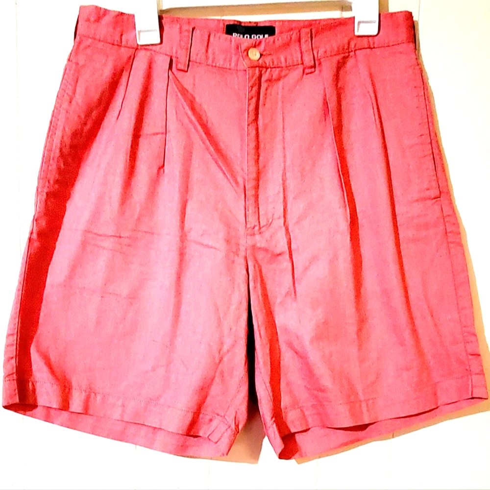 POLO RALPH LAUREN GOLF SHORTS. MENS Sz:34 BRIGHT PINK, 100% COTTON.